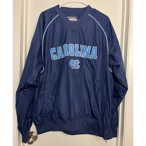 Vtg Carolina Tar Heels Navy Pullover Windbreaker Sz Large Team Edition Apparel
